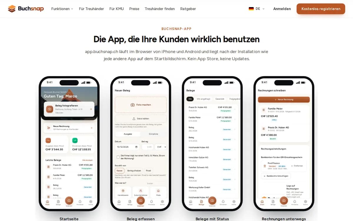 Buchsnap.ch – Client web app