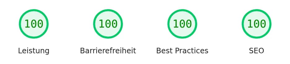 PageSpeed Desktop: Performance 100, Accessibility 100, Best Practices 100, SEO 100
