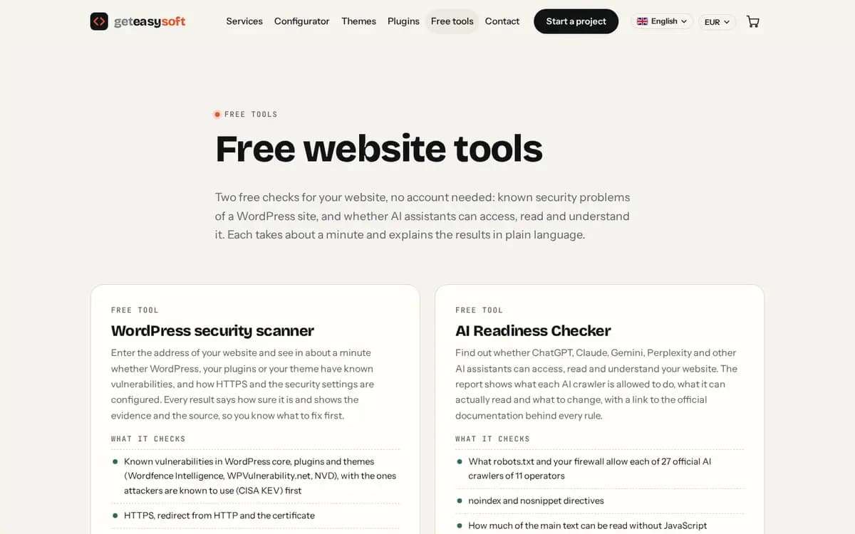 GetEasySoft.com – Free website tools