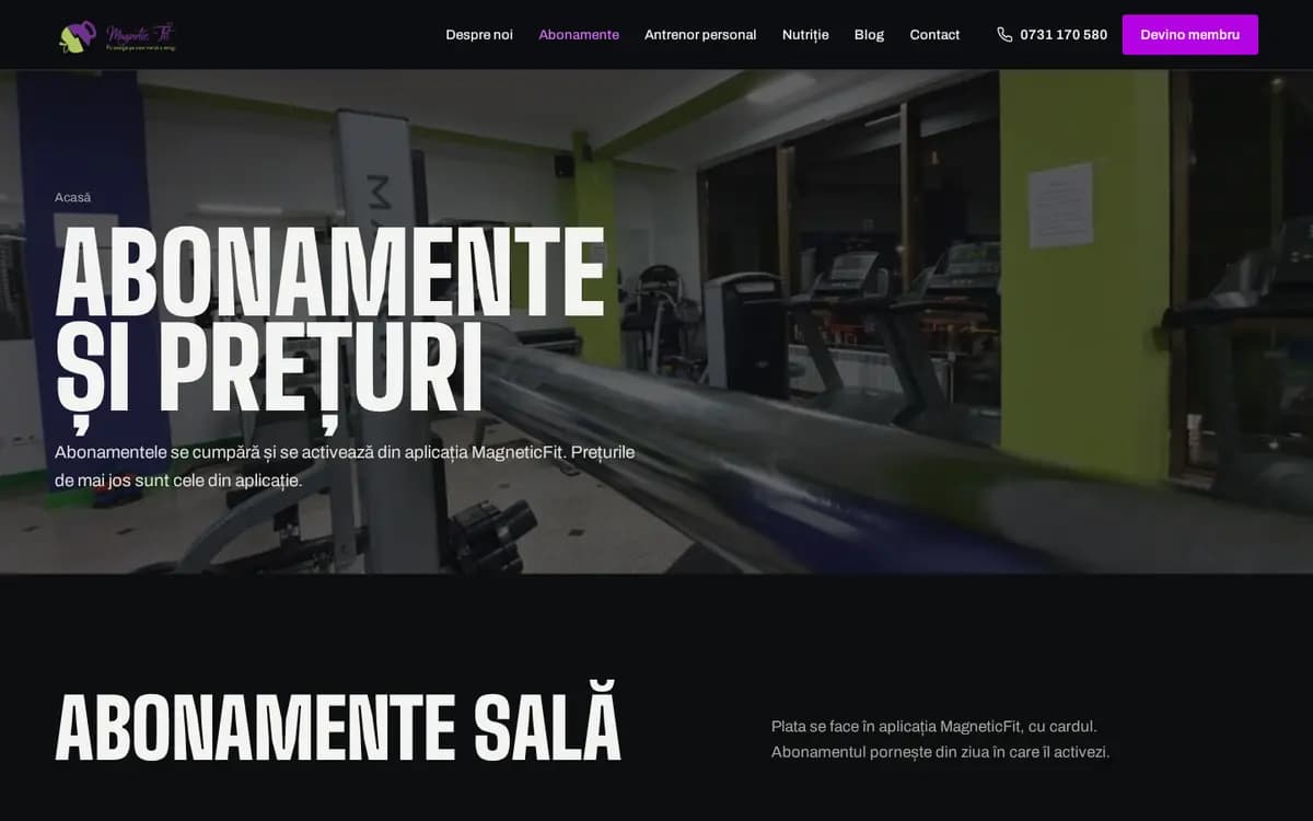MagneticFit.ro – Memberships and prices