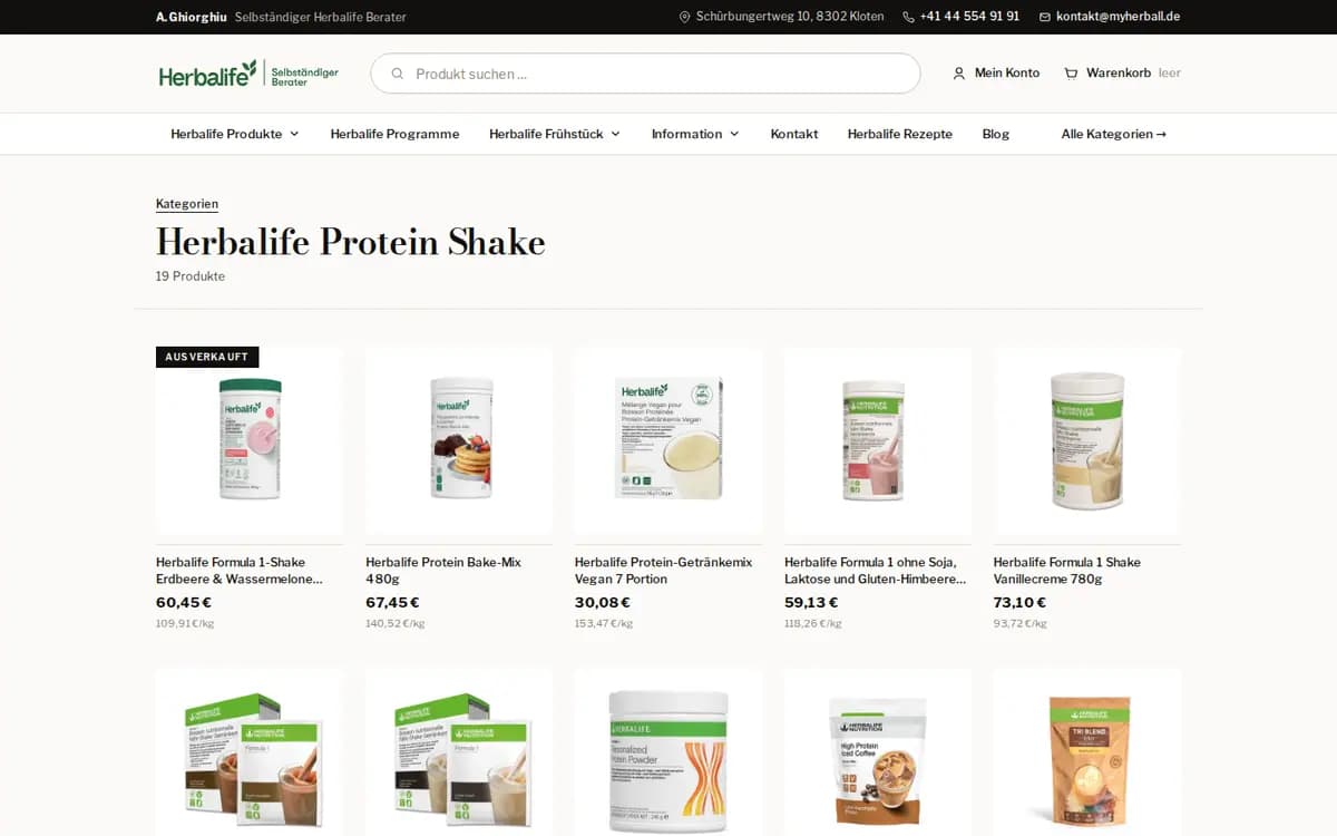 MyHerball.de – Kategorie Protein Shake
