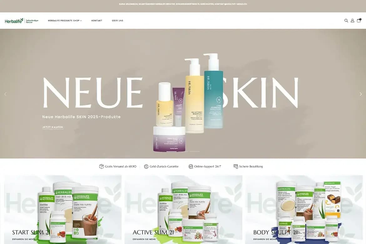 Healthy-Meals.ch – alte Website