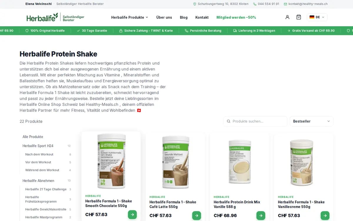 Healthy-Meals.ch – Kategorie Protein Shake