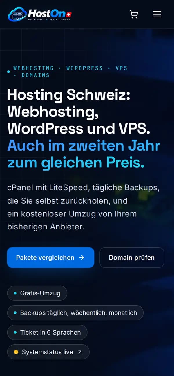 HostON.ch – Mobile
