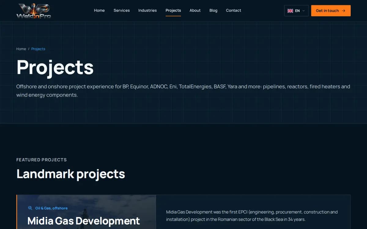 WeldinPro.com – Projektportfolio